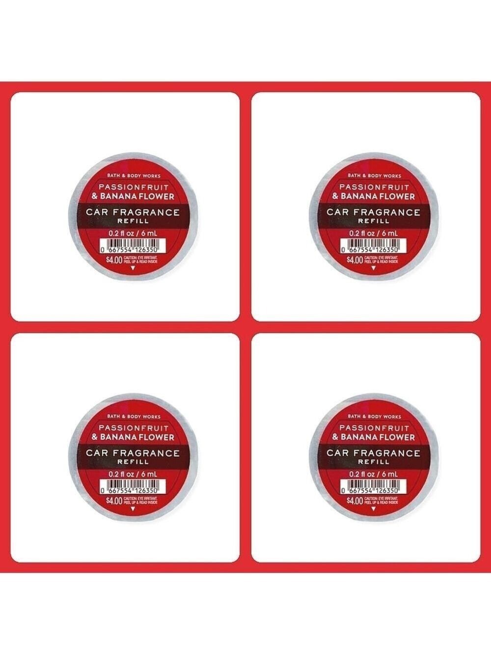 🌺 4 FOR $15 PASSIONFRUIT & BANANA FLOWER CAR FRAGRANCE REFILLS